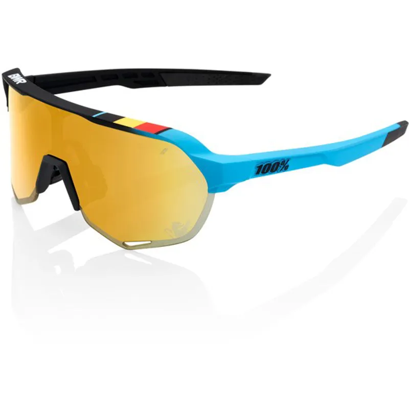 100 Percent S2 Soft Gold Mirror Lens Sunglasses in Black