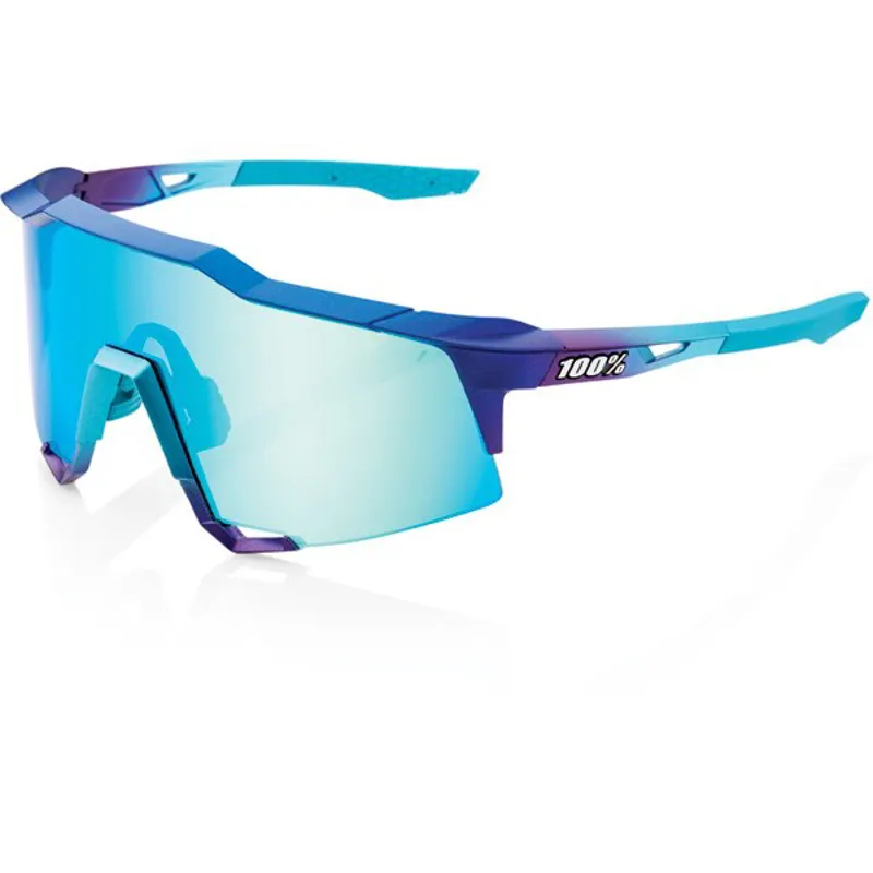 100 percent Speedcraft Into Fade Blue Lens Matt hiper blue topaz