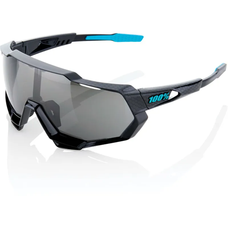 100 Percent Speedtrap Mirror Black Lens Sunglasses in Black