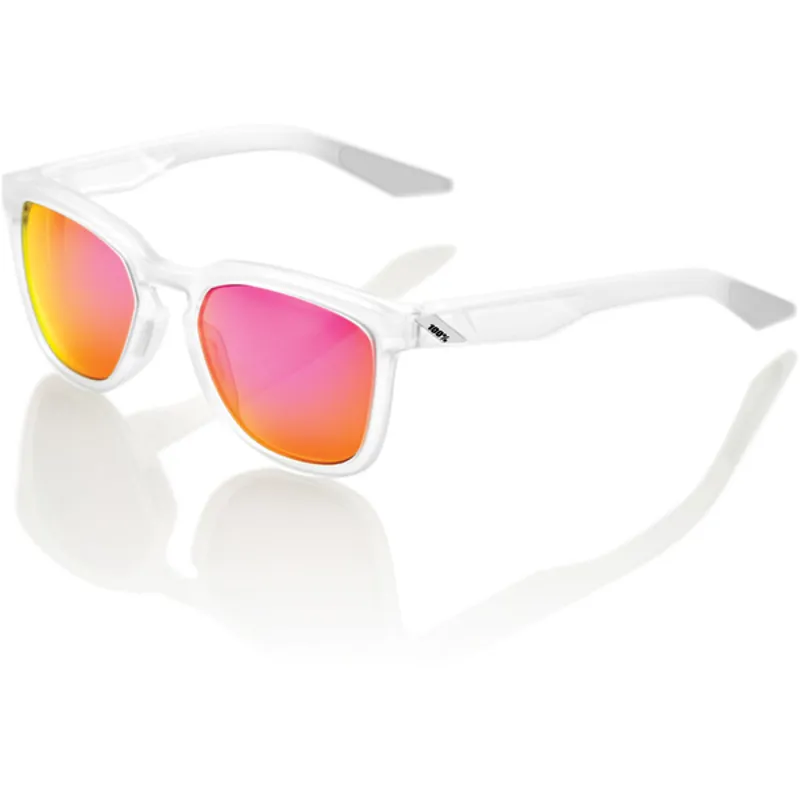 100 Percent Hudson Mirror Purple Lens Sunglasses in White
