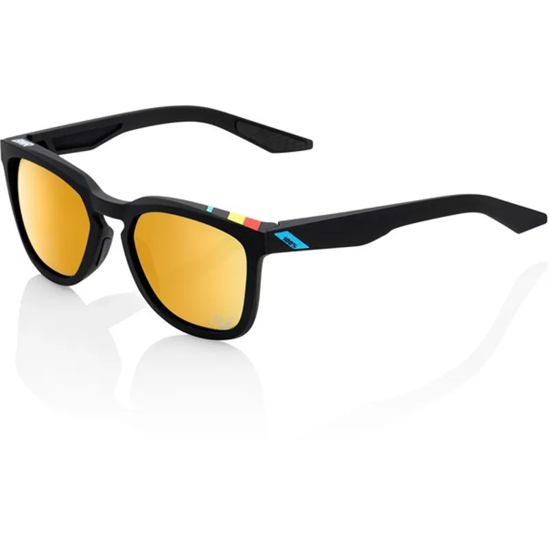 100 Percent Hudson BWR Soft Gold Lens Sunglasses in Black