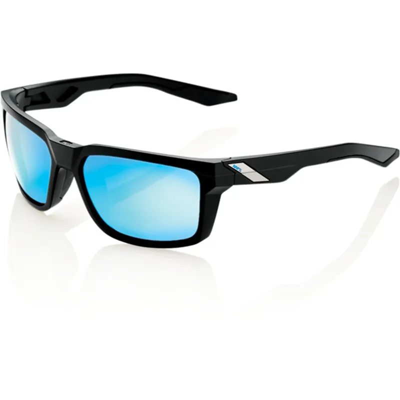 100 Percent Daze HiPer Mirror Blue Lens Sunglasses in Black