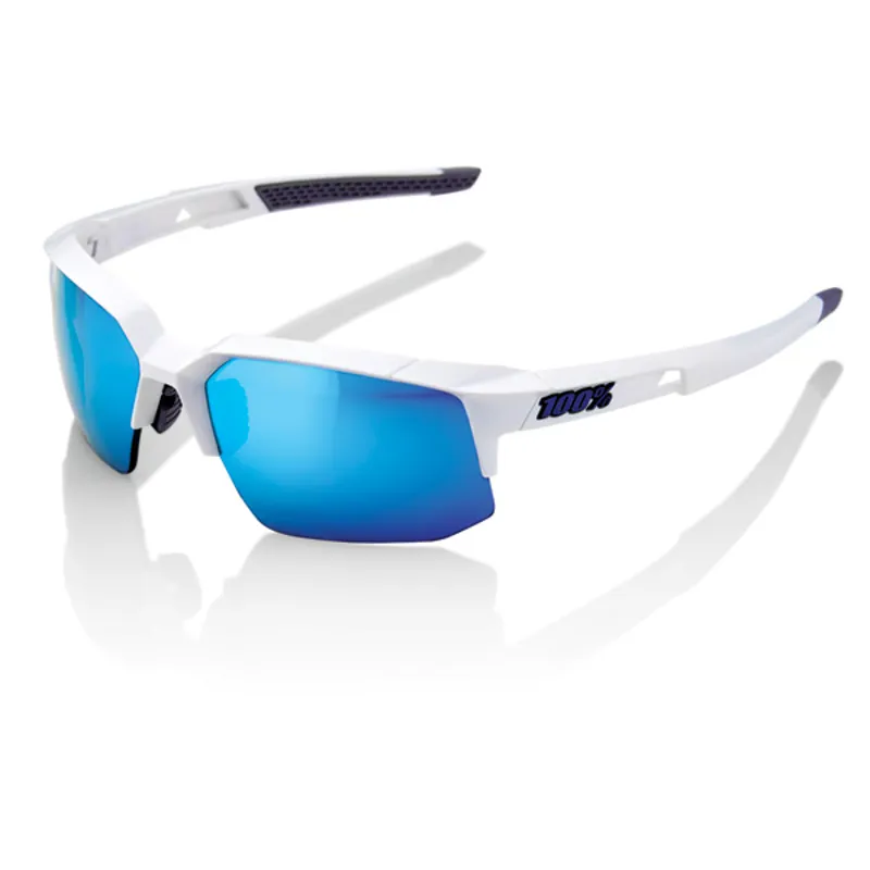 100 percent Speedcoupe White Blue Lens Matt White hiper blue mirror