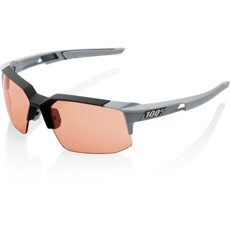 100 Percent Speedcoupe HiPer Coral Lens Sunglasses in Grey
