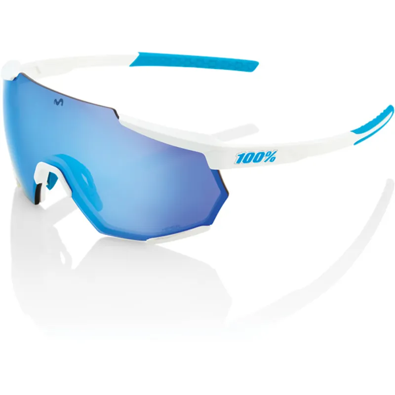 100 percent Racetrap Movistar WE Blue Lens Moviestar White one size hiper blue mirror