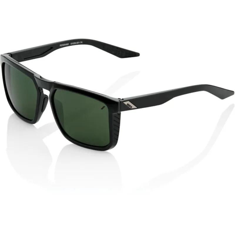 100 Percent Renshaw Grey-Green Lens Sunglasses in Black