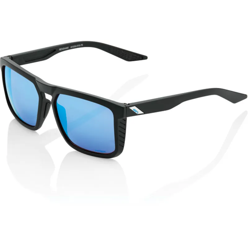 100 Percent Renshaw HiPer Mirror Blue Lens Sunglasses in Black