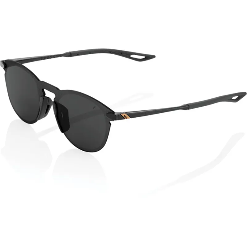 100 Percent Legere Round Smoke Lens Sunglasses in Black