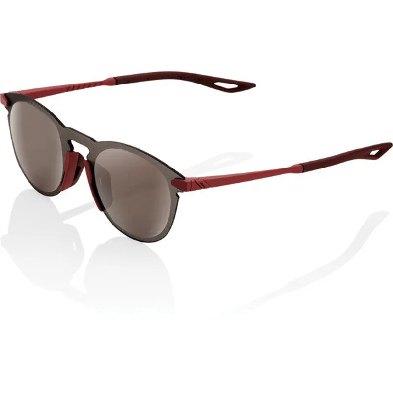 100 Percent Legere Round HiPer Mrr Silver Lens Sunglasses in Red