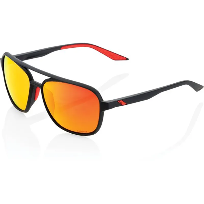 100 Percent Kasia HiPER Red Mirror Lens Sunglasses in Black