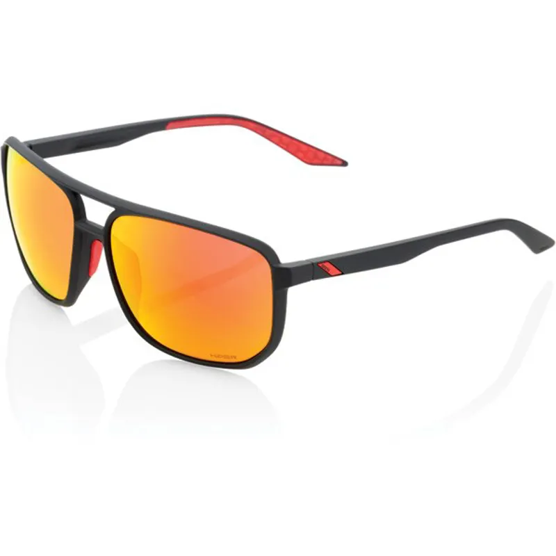 100 Percent Konnor HiPER Red Mirror Lens Sunglasses in Black