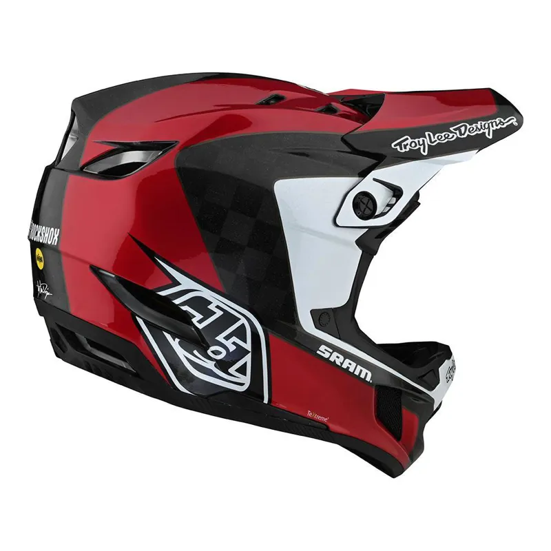 Troy Lee Designs D4 Carbon Helmet Sram Red -1
