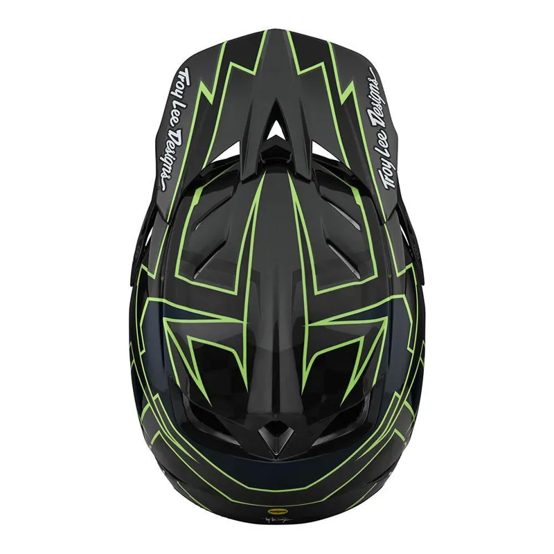 Troy Lee Designs D4 Carbon Full Face Helmet Graph Gray Green -2