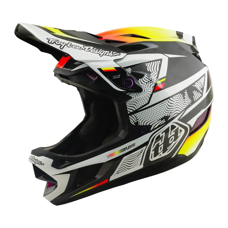 Troy Lee Designs D4 Carbon MIPS Helmet in Lined Up - Black