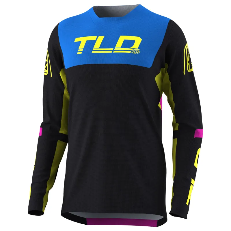 Troy Lee Designs Sprint Long Sleeve Jersey in Fractura Black/Yellow