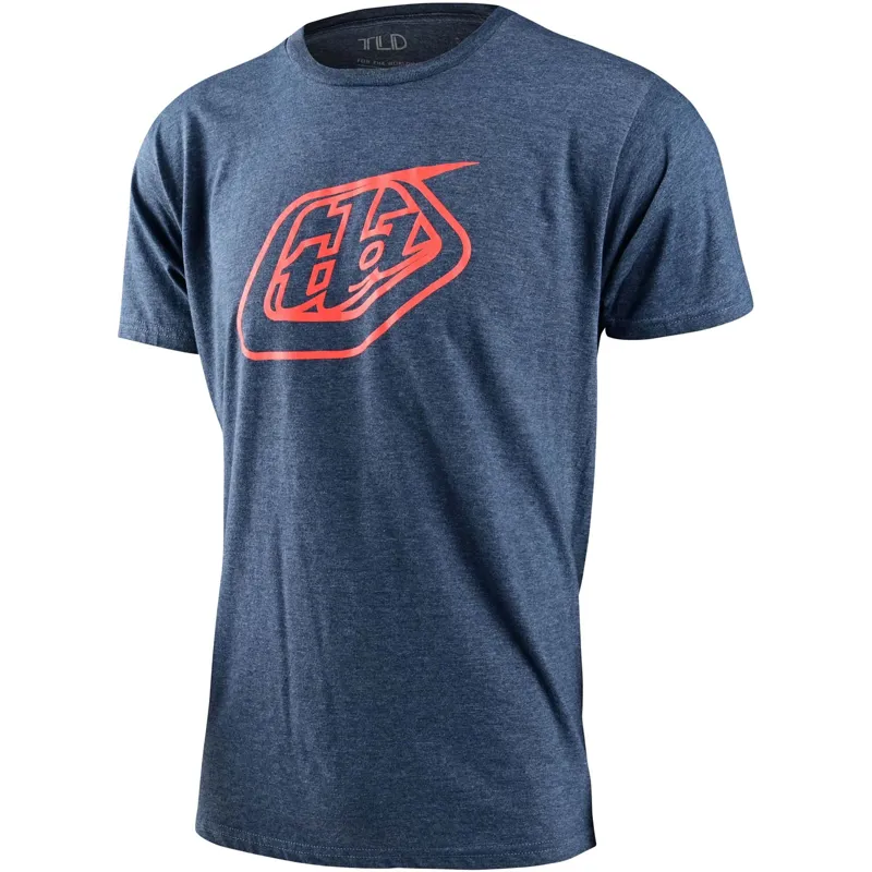 Troy Lee Designs Badge Short Sleeve T-Shirt in Navy/Black/Heather