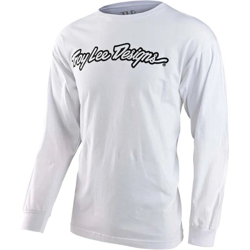 Troy Lee Designs Signature Long Sleeve Shirt White