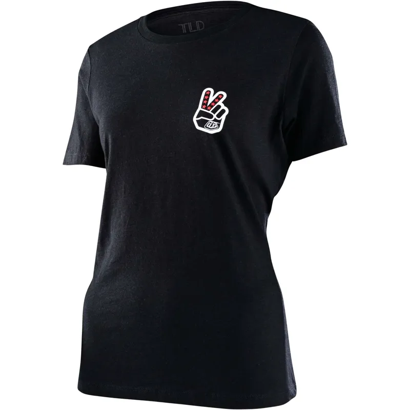 Troy Lee Designs Women's Peace Out Short Sleeve T-Shirt in Black/Heather