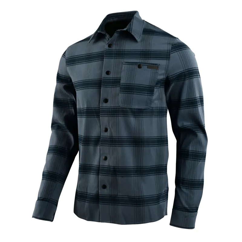 Troy Lee Designs Grind Flannel Shirt Stripe Blue Mirage
