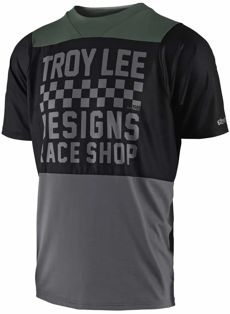 Troy Lee Designs Skyline Short Sleeve Jersey Checker Black And Grey
