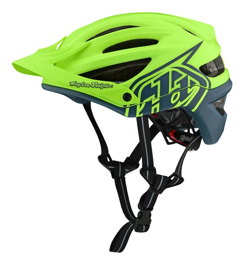 Troy Lee Designs 2019 A2 Decoy MTB MIPS Helmet Flo Yellow/ Blue