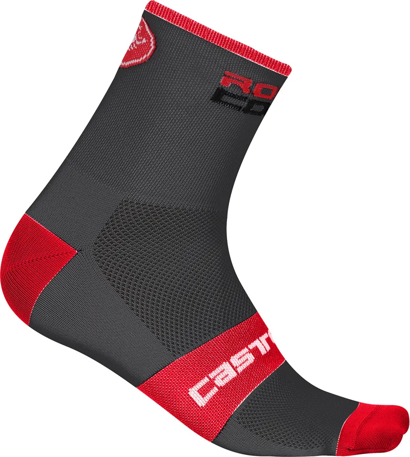 Castelli Rosso Corsa 13 Sock Anthracite/Red