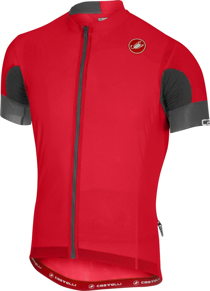 Castelli Aero Race 4.1 Solid Jersey Full Zip Red