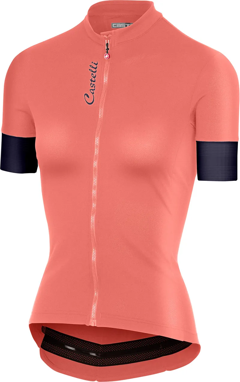 Castelli Anima 2 Womens Jersey FZ Salmon/ Steel Blue