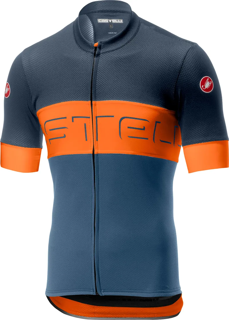 Castelli Prologo VI Jersey Blue/Orange/Light Blue
