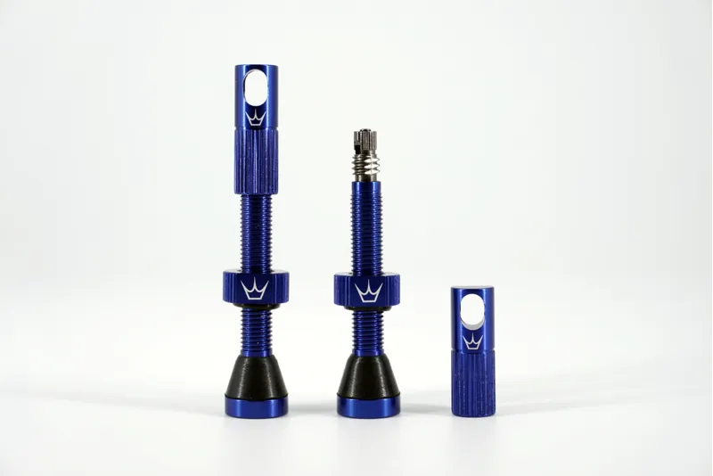 Peatys Tubeless Valves Pair Navy 42mm
