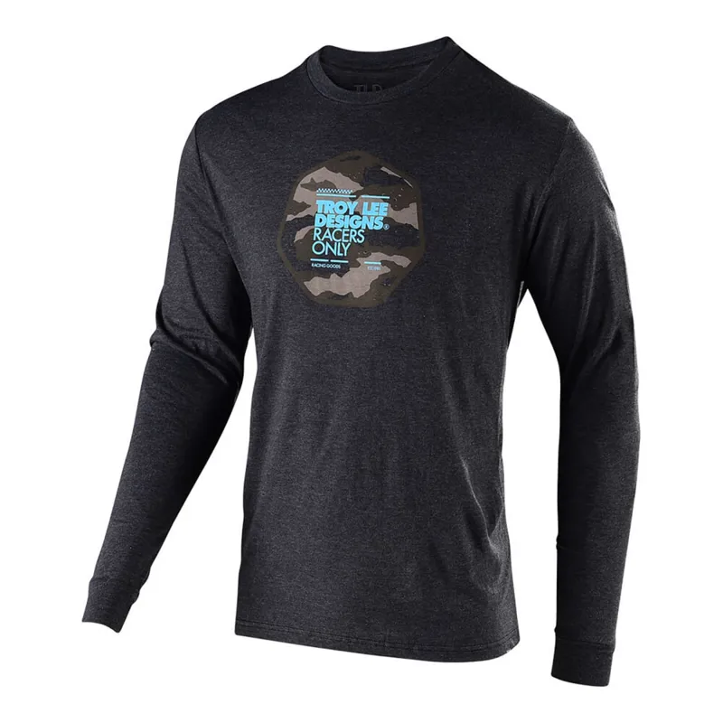 Troy Lee Designs Race Camo L/S Tee Charcoal Heather