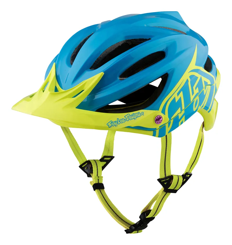 Troy Lee Designs A2 Helmet MIPS Decoy Cyan/Yellow
