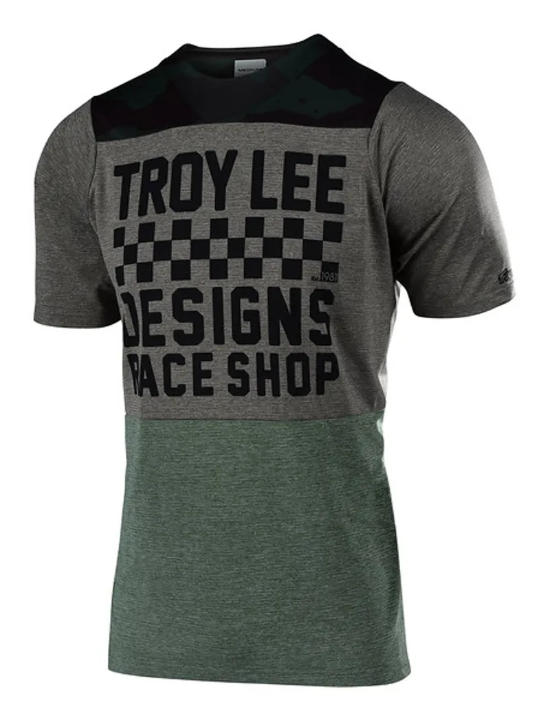 Troy Lee Designs Skyline Checkers Short Sleeve Jersey Camo / Taupe