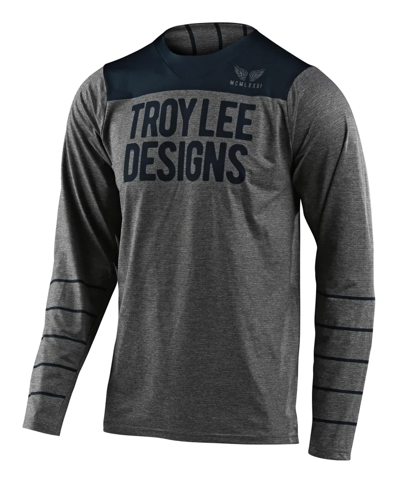 Troy Lee Designs Skyline LS Jersey Pinstripe Heather Gray/Navy