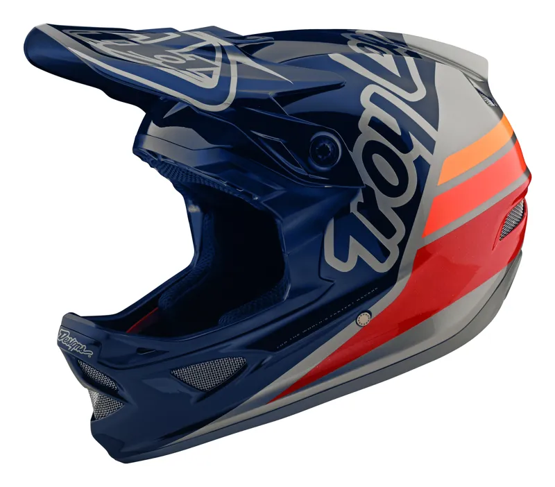 Troy Lee Designs D3 Fiberlite Silhouette Navy/Silver