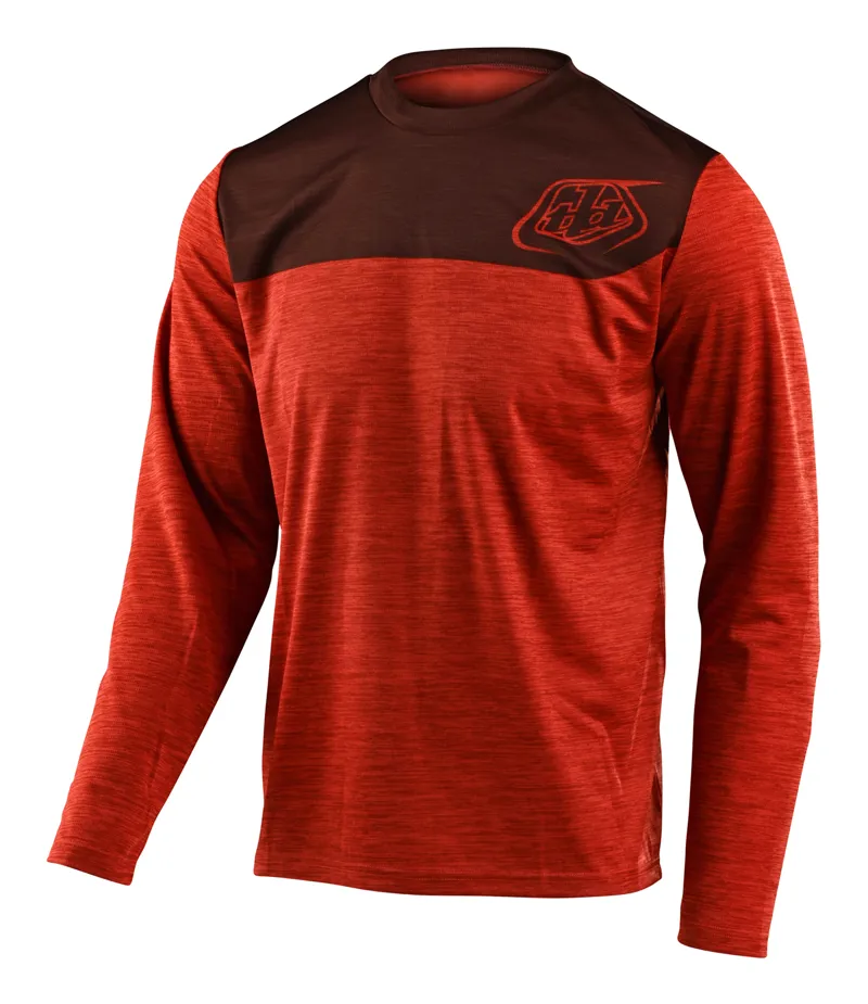 Troy Lee Designs Flowline Tech Tee Shield 2020 Heather Tangerine