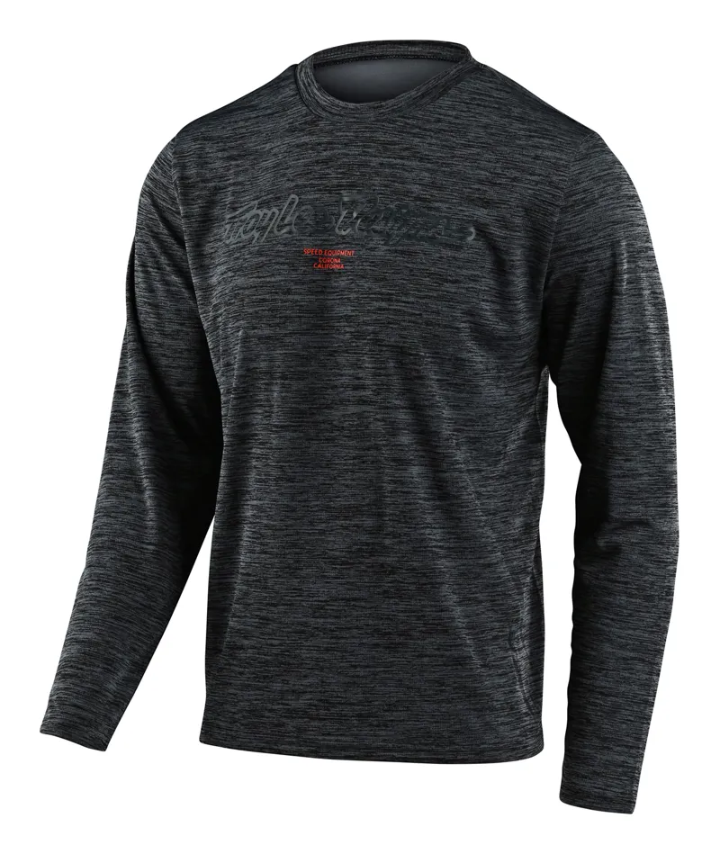 Troy Lee Designs Flowline Tech Tee Signature Heather Black Gray