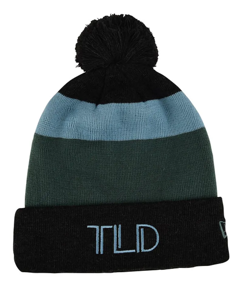 Troy Lee Designs Block Pom Beanie Charcoal Heather/Stone Blue