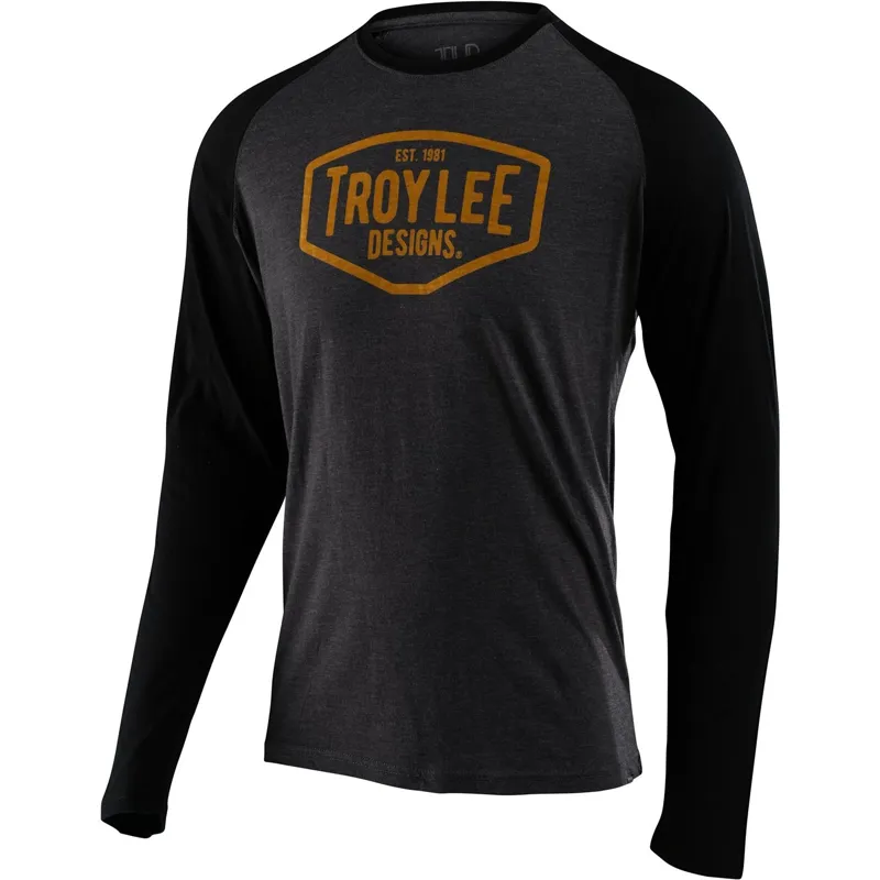 Troy Lee Designs Motor Oil L/S Raglan Charcoal/Black
