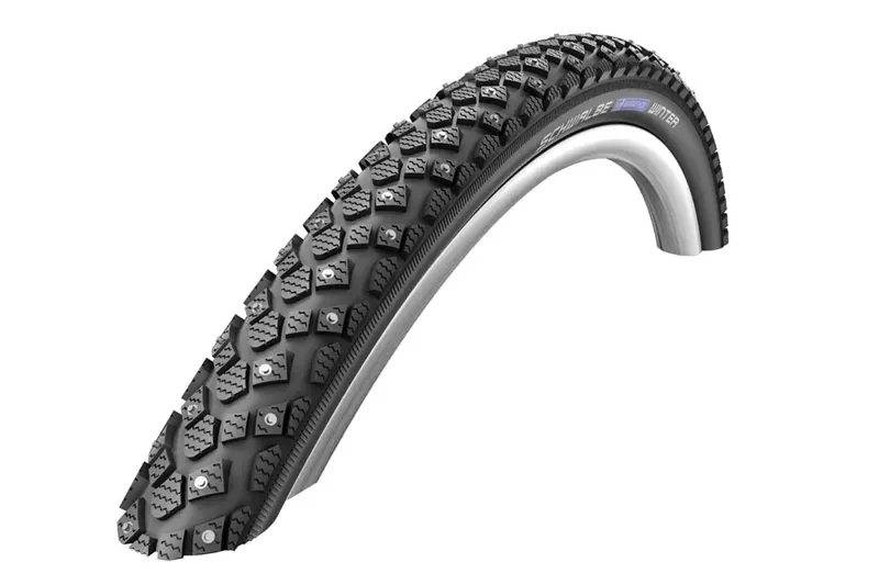 Schwalbe Marathon Winter Plus 700x35c Tire in Black /White Reflective