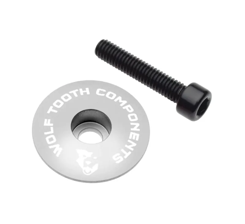 Wolf Tooth Ultralight Stem Cap and Bolt in Silver