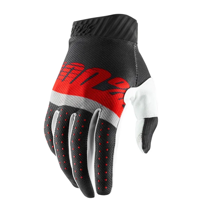 100 Percent Ridefit Glove Steel Grey / Red
