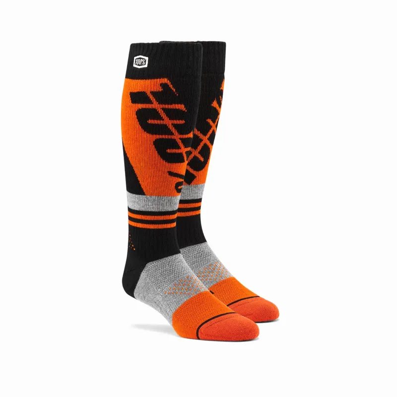 100 Percent Torque Comfort Moto Socks Black / Orange