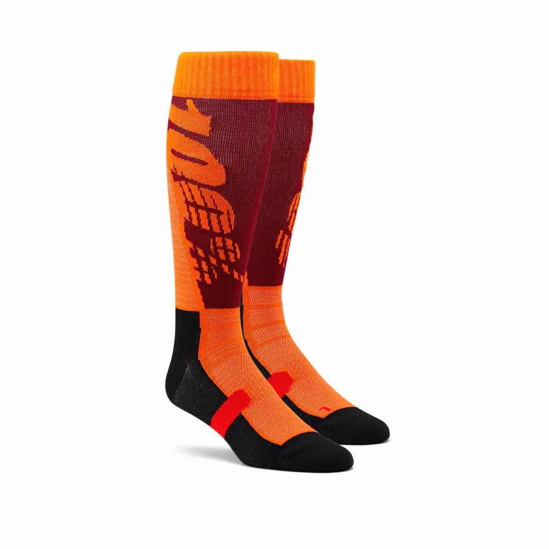 100 percent HI Side Performance Moto Socks Burgundy