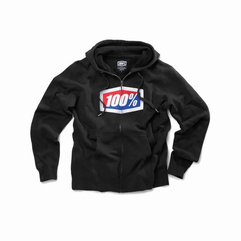 100 Percent Official Zip Hooded Sweatshirt Black