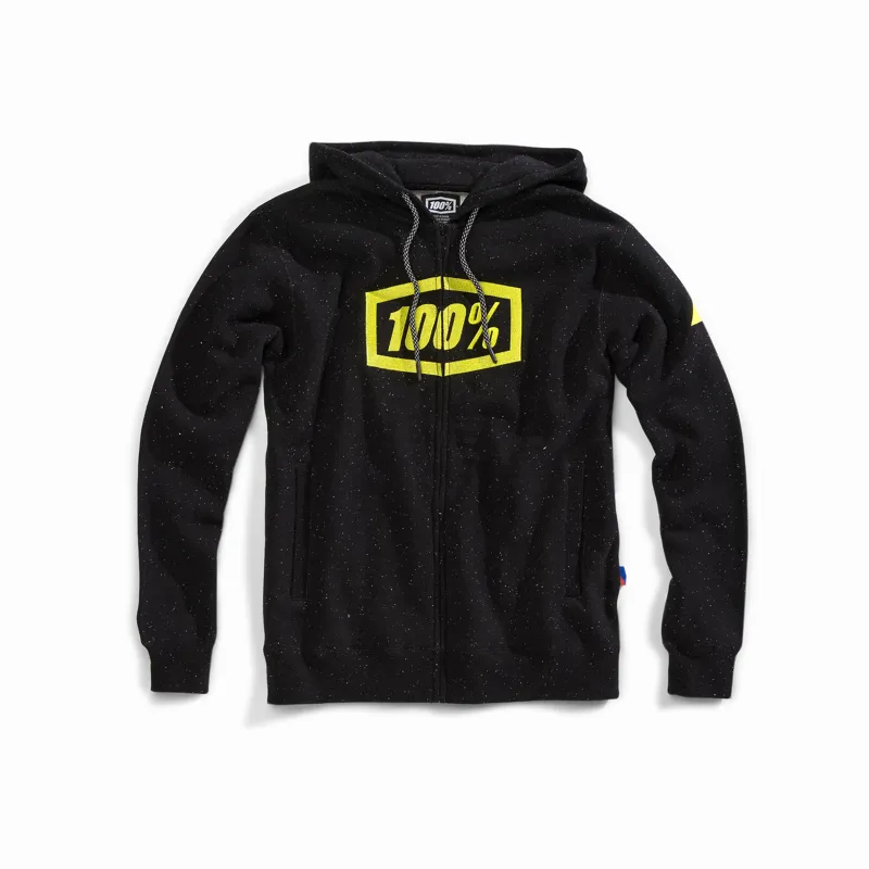 100 Percent Syndicate Zip Hooded Sweatshirt Black/Lime