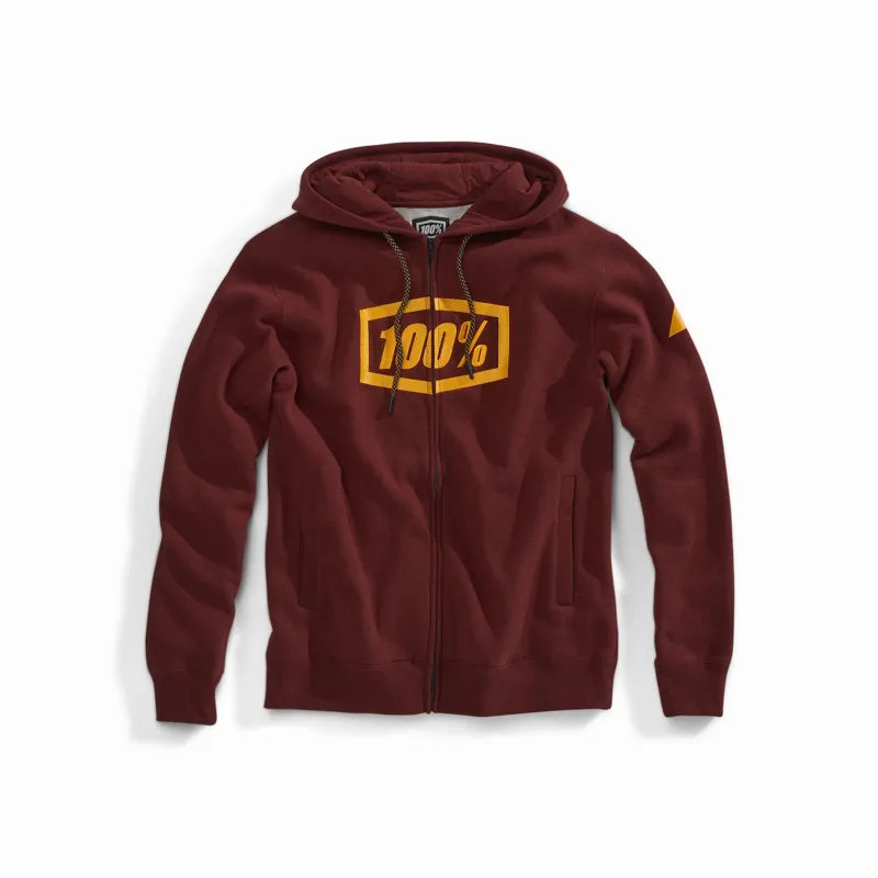 100 Percent Syndicate Zip Hooded Sweatshirt Burgundy