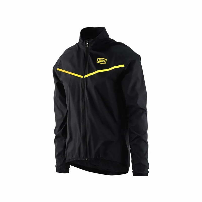 100 Percent Corridor Stretch Windbreaker Black/Yellow