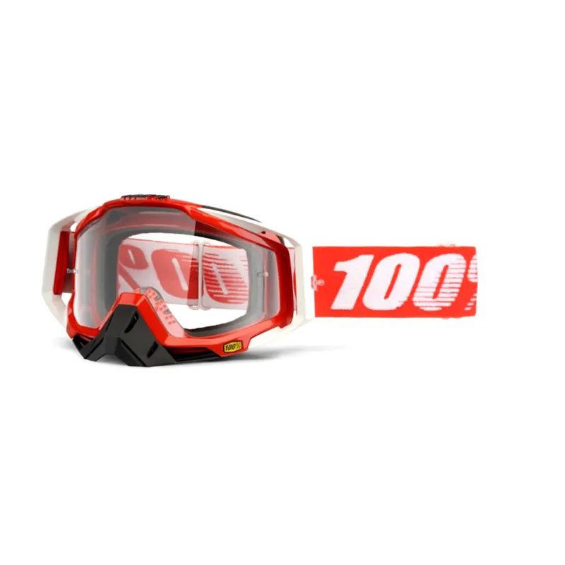 100 Percent Racecraft Goggles Clear Lens Fire Red