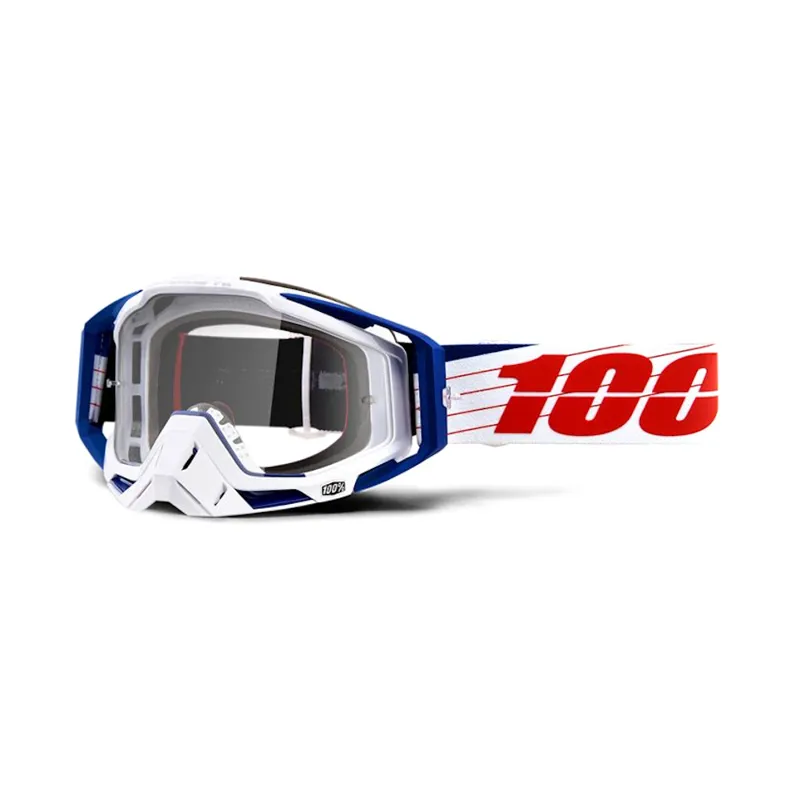 100 Percent Racecraft Goggles Clear Lens Bibal White